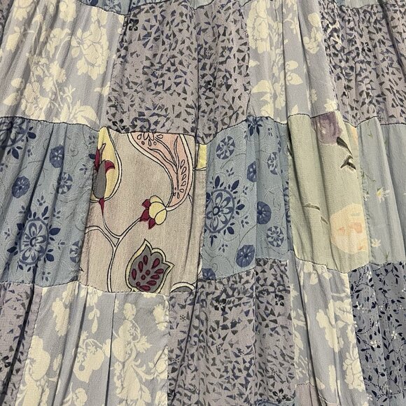 Advantage Maxi Skirt Patchwork Elastic Waist Plus Size 1X Boho Hippie Festival - Picture 10 of 10